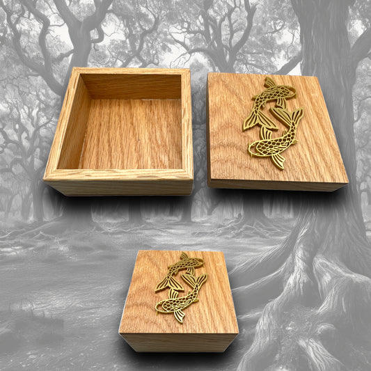 9cm Solid Oak Boxes