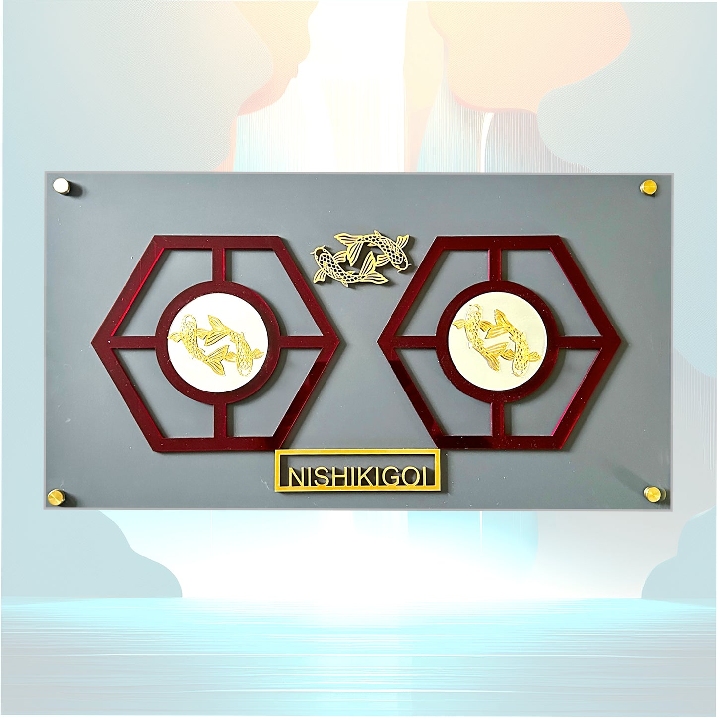 Double Mirror Koi Plaque