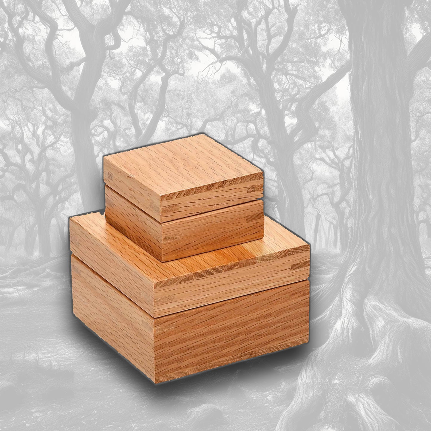 9cm Solid Oak Boxes