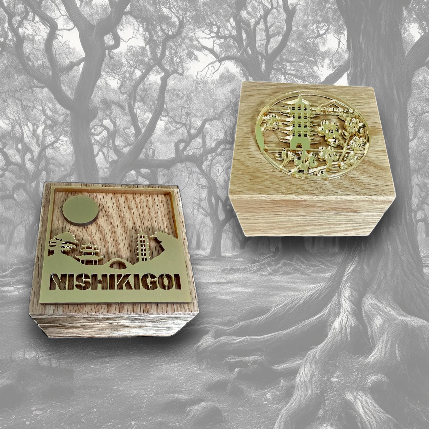 9cm Solid Oak Boxes