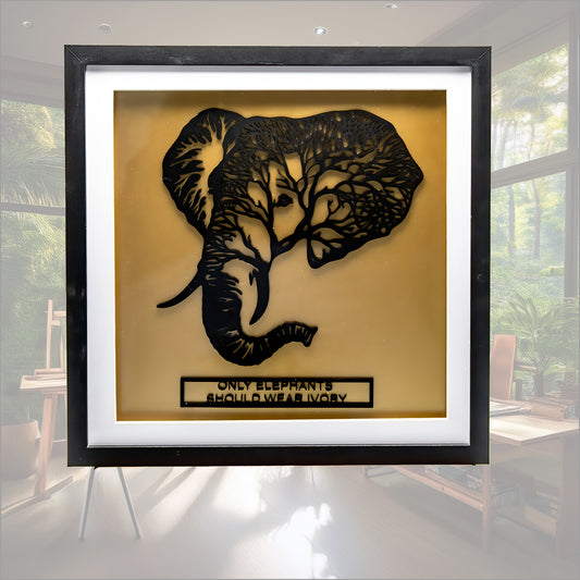 Elephant Tree of Life Shadow Box